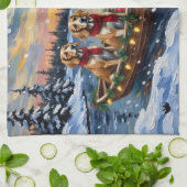 Linge De Cuisine Afghan Hound Christmas Boat Holiday (Plié)