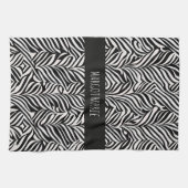 Linge De Cuisine Africain Damask Subtil noir blanc Motif (Horizontal)