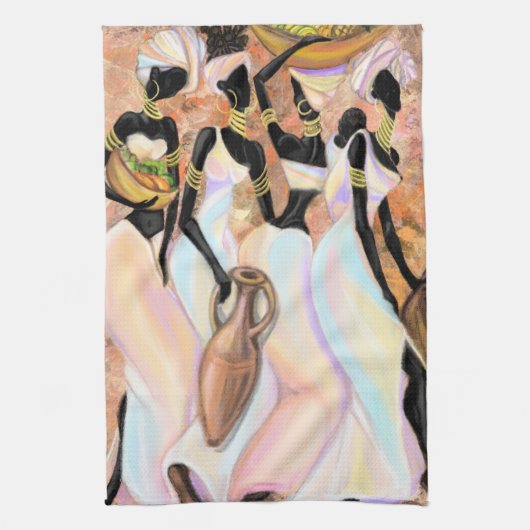 Linge De Cuisine African Ladies Kitchen Towel - Art Style Peinture (Vertical)