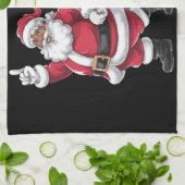 Linge De Cuisine African Père Noël Mme Claus Dansant Noël américain (Plié)