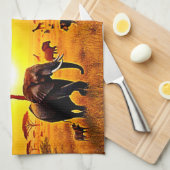 Linge De Cuisine African Sunset Safari Majesty Design (Quart Plié)