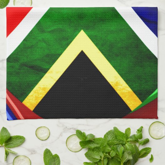 Linge De Cuisine Afrique du Sud Drapeau : Motif dynamique à balayag (Plié)