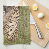 Linge De Cuisine Afrique. Tanzanie. Cheetah mère et petits 2 (Quart Plié)