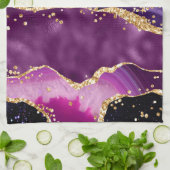 Linge De Cuisine Agate des séquences de Parties scintillant violet  (Plié)