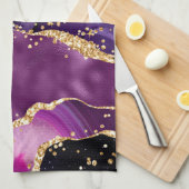 Linge De Cuisine Agate des séquences de Parties scintillant violet  (Quart Plié)