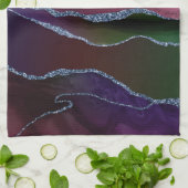 Linge De Cuisine Agate dynamique | Couleur rose et vert pour bijou (Plié)