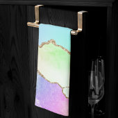 Linge De Cuisine Agate Holo | Faux Iridescente Pastel Ombre Marble