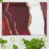 Linge De Cuisine Agate liede vin et or (Plié)