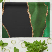Linge De Cuisine Agate Marbré Vert Émeraude Contemporain (Plié)
