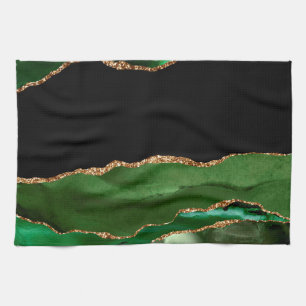 Linge De Cuisine Agate Marbré Vert Émeraude Contemporain