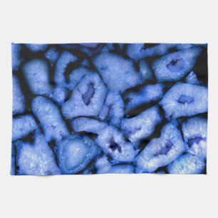 Linge De Cuisine Agate Quartz Bleu, géodes bleues, motif abstrait 