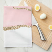 Linge De Cuisine Agate rose vierge avec ruban or Élégant (Quart Plié)