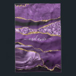 Linge De Cuisine Agate Violet violet or Parties scintillant Géode N<br><div class="desc">Agate Violet violet Parties scintillant or Geode Nom personnalisé Marbre étincelant Anniversaire - Anniversaire ou Mariage Cadeau / Fournisseur - Ajouter votre nom - Texte ou Supprimer - Faire votre cadeau spécial - Redimensionner et déplacer ou ajouter du texte / des éléments avec outil de personnalisation. Conception par MIGNED. S'il...</div>
