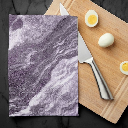 Linge De Cuisine Agate violette cristallisée | Moody Marbled Stone