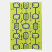 Linge De Cuisine Âge de l'espace Art géométrique Chartreuse Vert (Vertical)