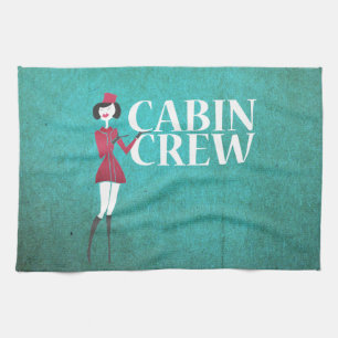 Linge De Cuisine Agent de bord avec typographie de l'équipage Cabin