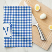 Linge De Cuisine Agritourisme Bleu et Blanc En vichy Plaid Monogram (Quart Plié)
