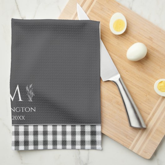 Linge De Cuisine Agritourisme Rustique Personnalisé Monogramme Char (Quart Plié)