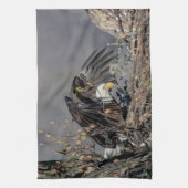 Linge De Cuisine Aigle avec son bébé (Vertical)