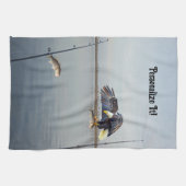 Linge De Cuisine Aigle de vol personnalisable Pêche basse (Horizontal)