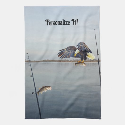 Linge De Cuisine Aigle de vol personnalisable Pêche basse (Vertical)