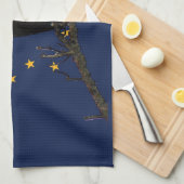 Linge De Cuisine Aigle Et Drapeau De L'Alaska (Quart Plié)