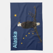 Linge De Cuisine Aigle Et Drapeau De L'Alaska (Vertical)