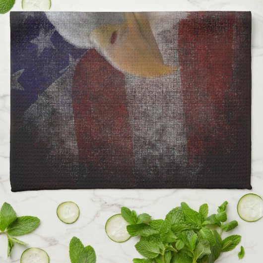 Linge De Cuisine Aigle et drapeau patriotiques (Plié)