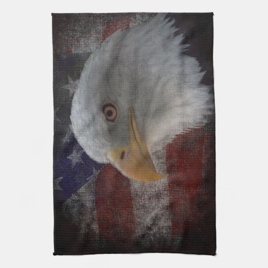 Linge De Cuisine Aigle et drapeau patriotiques (Vertical)