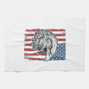 Linge De Cuisine Aigle Patriotique Drapeau Américain Gravure Vintag