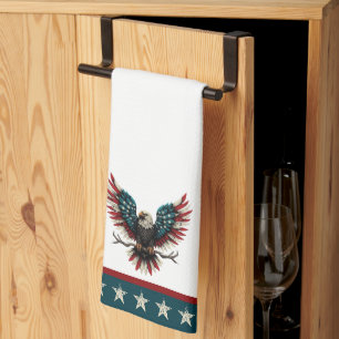 Linge De Cuisine Aigle rustique patriotique américain/américain cha