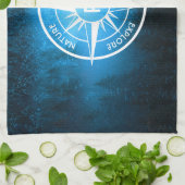 Linge De Cuisine Aiguille de compas monogramme brouillard dans la f (Plié)