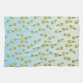 Linge De Cuisine Aiguilles d'aquarelle tropicale d'or Aqua (Horizontal)