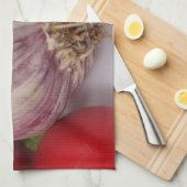 Linge De Cuisine Ail violet avec des radis (Quart Plié)