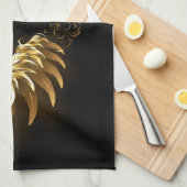 Linge De Cuisine Ailes d'Ange d'or sur arrière - plan noir (Quart Plié)