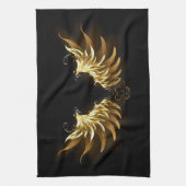 Linge De Cuisine Ailes d'Ange d'or sur arrière - plan noir (Vertical)