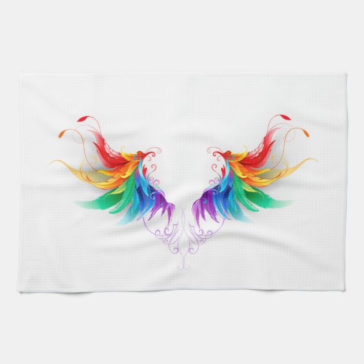 Linge De Cuisine Ailes fluffy arc-en-ciel (Horizontal)