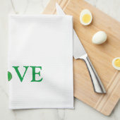Linge De Cuisine Aimer Vert blanc Shamrock mignon moderne (Quart Plié)
