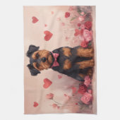 Linge De Cuisine Airedale avec des Roses - Saint-Valentin (Vertical)