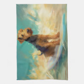 Linge De Cuisine Airedale Beach Surf Peinture (Vertical)