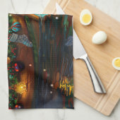 Linge De Cuisine Airedale Noël Festival Voyage (Quart Plié)