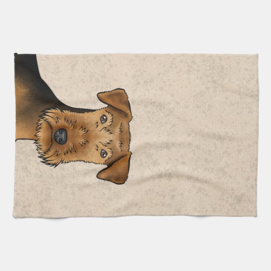 Linge De Cuisine Airedale Terrier Bingley Terrier Tête de chien Bei (Horizontal)