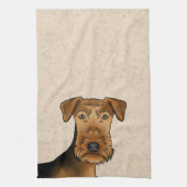 Linge De Cuisine Airedale Terrier Bingley Terrier Tête de chien Bei (Vertical)