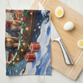 Linge De Cuisine Airedale Terrier Christmas Boat Holiday (Quart Plié)