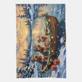 Linge De Cuisine Airedale Terrier Christmas Boat Holiday (Vertical)