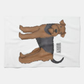 Linge De Cuisine Airedale terrier dog cartoon (Horizontal)