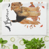Linge De Cuisine Airedale Terrier Halloween (Plié)