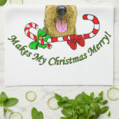 Linge De Cuisine Airedale Terrier Joyeux Noël (Plié)