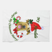 Linge De Cuisine Airedale Terrier Joyeux Noël (Horizontal)