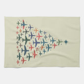 Linge De Cuisine Airplane Christmas Tree Retro Pilot Flying Flight  (Horizontal)